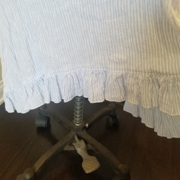 Goddess Gear organic linen ruffle dress with cap sleeves sz M - Picture 9 of 10